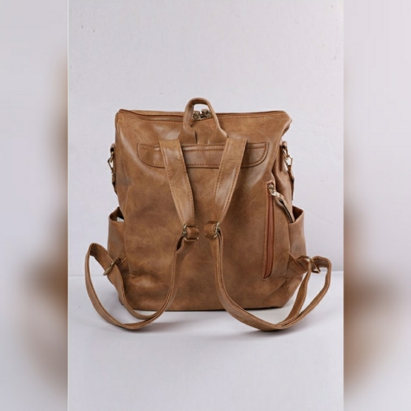 Cognac Convertible Guitar Strap Backpack Purse Bag - Picture 3 of 11